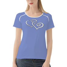 Load image into Gallery viewer, TI Amo I love you - Exclusive Brand - Mood Mode - Double White Heart - Women&#39;s T shirt
