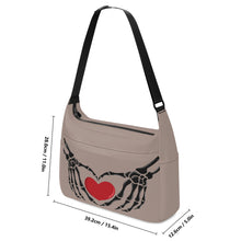 Load image into Gallery viewer, Ti Amo I love you - Exclusive Brand - Del Rio - Skeleton Heart Hands  -  Journey Computer Shoulder Bag
