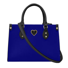 Load image into Gallery viewer, Ti Amo I love you - Exclusive Brand - Navy Blue - Luxury Womens PU Tote Bag - Black Straps
