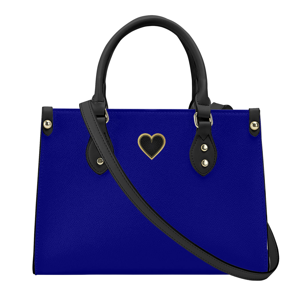 Ti Amo I love you - Exclusive Brand - Navy Blue - Luxury Womens PU Tote Bag - Black Straps