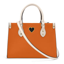 Load image into Gallery viewer, Ti Amo I love you - Exclusive Brand - Persimmon Orange - Luxury Womens PU Tote Bag - Cream Straps
