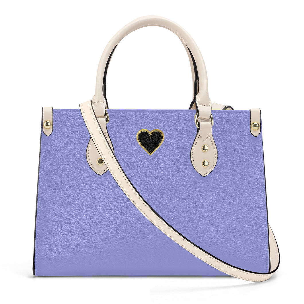 Ti Amo I love you - Exclusive Brand - Light Pastel Purple - Luxury Womens PU Tote Bag - Cream Straps