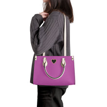 Load image into Gallery viewer, Ti Amo I love you - Exclusive Brand - Purplish Pink - Luxury Womens PU Tote Bag - Cream Straps
