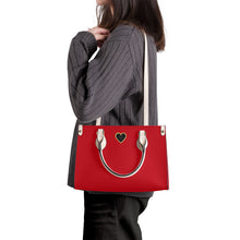 Load image into Gallery viewer, Ti Amo I love you - Exclusive Brand - Venetian Red - Luxury Womens PU Tote Bag - Cream Straps
