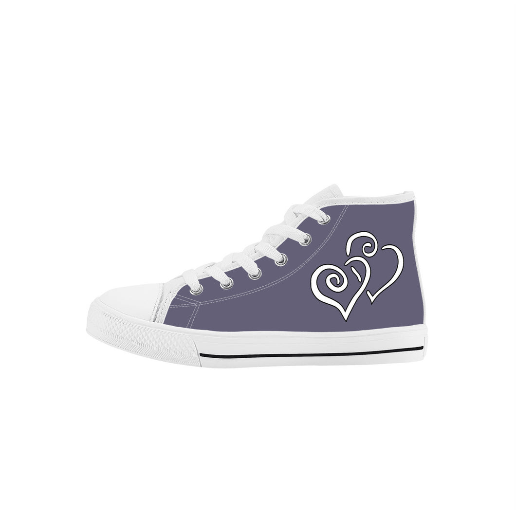 Ti Amo I love you - Exclusive Brand - Dolphin - Kids High Top Canvas Shoes