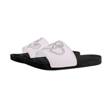 Load image into Gallery viewer, Ti Amo I love you- Exclusive Brand - Prim - Double White Heart - Slide Sandals - Black Soles
