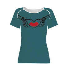 Load image into Gallery viewer, Ti Amo I love you - Exclusive Brand  - Casal - Skeleton Hands with Heart  -Women&#39;s T shirt
