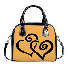 Load image into Gallery viewer, Ti Amo I love you - Exclusive Brand  - Texas Rose - Double Black Heart -  Shoulder Handbag
