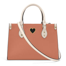 Load image into Gallery viewer, Ti Amo I love you - Exclusive Brand - Orange Salmon - Luxury Womens PU Tote Bag - Cream Straps
