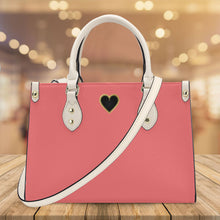 Load image into Gallery viewer, Ti Amo I love you - Exclusive Brand - Salmon Pink 2 - Luxury Womens PU Tote Bag - Cream Straps
