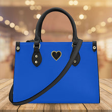 Load image into Gallery viewer, Ti Amo I love you - Exclusive Brand -Blue Denim - Luxury Womens PU Tote Bag - Black Straps
