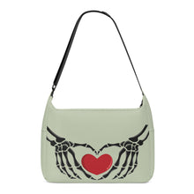 Load image into Gallery viewer, Ti Amo I love you - Exclusive Brand - Clay Ash - Skeleton Heart Hands  -  Journey Computer Shoulder Bag
