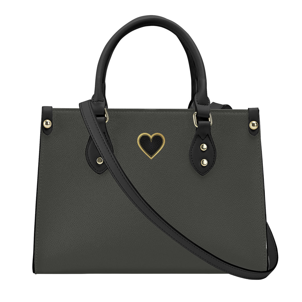 Ti Amo I love you - Exclusive Brand - Black Eel - Luxury Womens PU Tote Bag - Black Straps