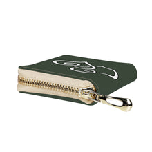 Load image into Gallery viewer, Ti Amo I love you - Exclusive Brand - Lunar Green - Double White Heart - PU Leather - Zipper Card Holder
