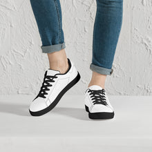 Load image into Gallery viewer, Ti Amo I love you - Exclusive Brand  - White - Double Black Heart - Low-Top Synthetic Leather Sneakers - Black Soles
