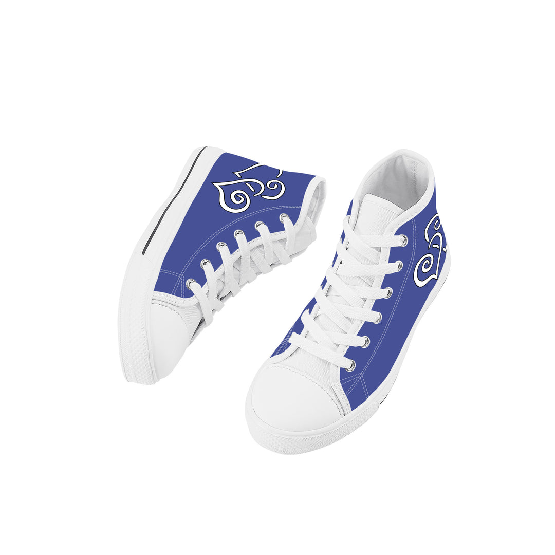 Ti Amo I love you - Exclusive Brand - Victoria - Kids High Top Canvas Shoes -White Soles