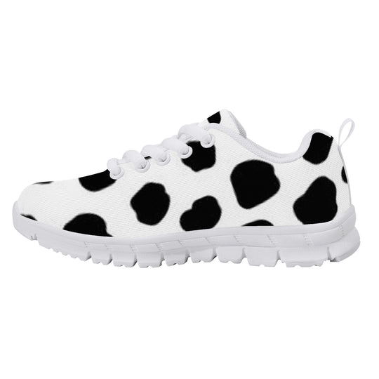 Ti Amo I love you - Exclusive Brand - White with Black Cow Spots - Kids Sneakers - White Soles