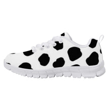 Load image into Gallery viewer, Ti Amo I love you - Exclusive Brand - White with Black Cow Spots - Kids Sneakers - White Soles
