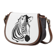 Load image into Gallery viewer, Ti Amo I love you - Exclusive Brand - White - Zebra - Saddle Bag
