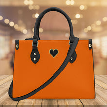 Load image into Gallery viewer, Ti Amo I love you - Exclusive Brand - Dark Orange  - Luxury Women PU Tote Bag - Black Straps
