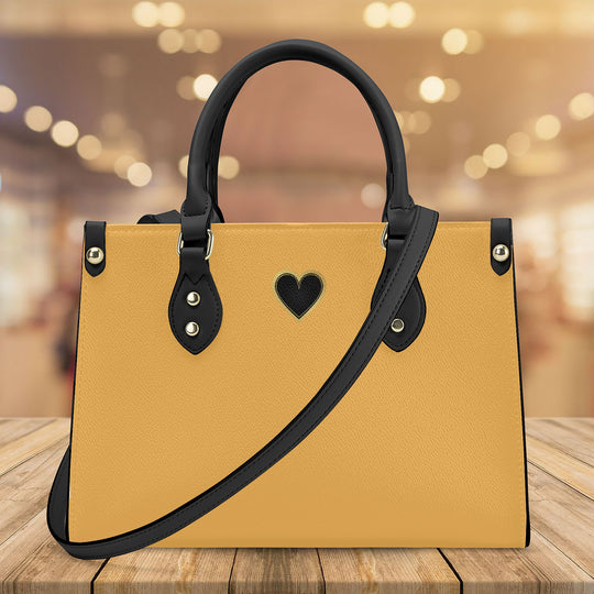 Ti Amo I love you - Exclusive Brand - Light Orange - Luxury Womens PU Tote Bag - Black Straps