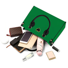 Load image into Gallery viewer, Ti Amo I love you - Exclusive Brand - Fun Green - Luxury Womens PU Tote Bag - Black Straps
