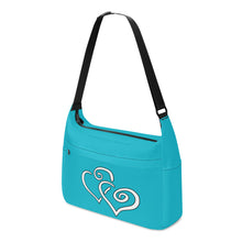 Load image into Gallery viewer, Ti Amo I love you - Exclusive Brand - Java - Double White Heart - Journey Computer Shoulder Bag
