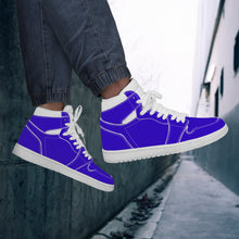 Load image into Gallery viewer, Ti Amo I love you - Exclusive Brand - Violet Blue - High Top Synthetic Leather Sneakers
