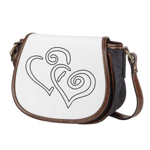 Load image into Gallery viewer, Ti Amo I love you - Exclusive Brand - White - Double White Heart - Saddle Bag
