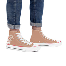 Load image into Gallery viewer, Ti Amo I love you - Exclusive Brand - Feldspar - White Daisy - High Top Canvas Shoes - White  Soles
