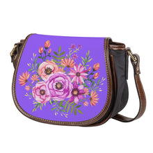 Load image into Gallery viewer, Ti Amo I love you - Exclusive Brand - Heliotrope 3 - Pink Floral -  Saddle Bag
