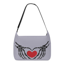 Load image into Gallery viewer, Ti Amo I love you - Exclusive Brand - Spun Pearl - Skeleton Heart Hands  -  Journey Computer Shoulder Bag
