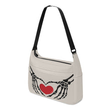 Load image into Gallery viewer, Ti Amo I love you - Exclusive Brand - Swirl - Skeleton Heart Hands  -  Journey Computer Shoulder Bag
