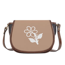 Load image into Gallery viewer, Ti Amo I love you - Exclusive Brand - Pale Taupe - White Daisy - Saddle Bag
