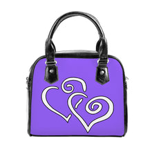 Load image into Gallery viewer, Ti Amo I love you - Heliotrope 3 - Double White Heart - Shoulder Handbag
