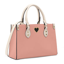 Load image into Gallery viewer, Ti Amo I love you - Exclusive Brand - Light Salmon Pink - Luxury Womens PU Tote Bag - Cream Straps
