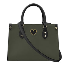 Load image into Gallery viewer, Ti Amo I love you - Exclusive Brand - Rifle Green - Luxury Womens PU Tote Bag - Black Straps
