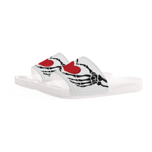 Load image into Gallery viewer, Ti Amo I love you - Exclusive Brand - Gallery - Skeleton Hands with Heart -  Slide Sandals - White Soles
