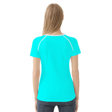 Load image into Gallery viewer, Ti Amo I love you - Exclusive Brand  - Aqua / Cyan - Skeleton Hands with Heart  -Women&#39;s T shirt
