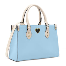 Load image into Gallery viewer, Ti Amo I love you - Exclusive Brand - Regent St Blue - Luxury Womens PU Tote Bag - Cream Straps
