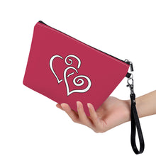 Load image into Gallery viewer, Ti Amo I love you- Exclusive Brand - Viva Magneta - Double White Heart - Sling Cosmetic Bag
