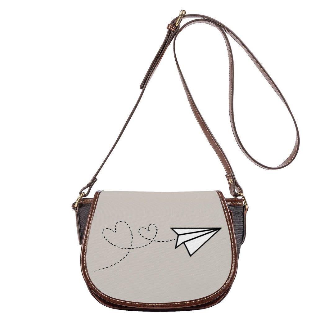 Ti Amo I love you - Exclusive Brand - Swirl - Paper Airplane - Saddle Bag