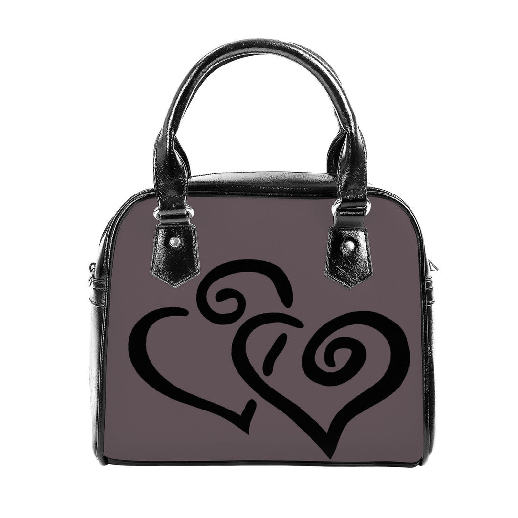 Ti Amo I love you - Exclusive Brand - Wenge - Double Black Heart -  Shoulder Handbag