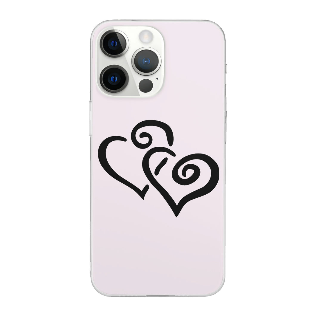 Ti Amo I love you - Exclusive Brand - Prim - Double Black Heart -  iPhone 14 Transparent Acrylic Case (3 cameras)