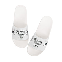 Load image into Gallery viewer, Ti Amo I love you - Exclusive Brand  - White - Lots of Spiders Logo -  Slide Sandals - White Soles
