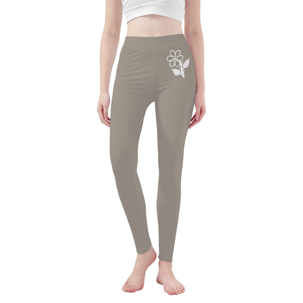 Ti Amo I love you - Exclusive Brand  - Zombie  -  White Daisy -  Yoga Leggings