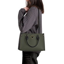 Load image into Gallery viewer, Ti Amo I love you - Exclusive Brand - Rifle Green - Luxury Womens PU Tote Bag - Black Straps
