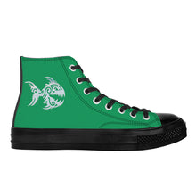 Load image into Gallery viewer, Ti Amo I love you - Exclusive Brand - Shamrock Green - Angry Fish - High Top Canvas Shoes - Black  Soles
