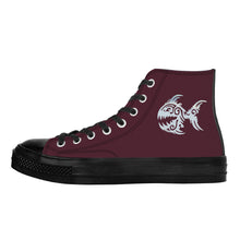 Load image into Gallery viewer, Ti Amo I love you - Exclusive Brand - Livid Brown 2 - Angry Fish - High Top Canvas Shoes - Black  Soles
