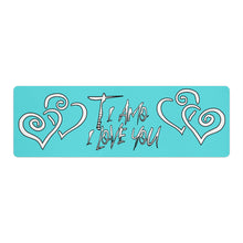 Load image into Gallery viewer, Ti Amo I love you - Exclusive Brand - Medium Turquoise Blue - Yoga Mat
